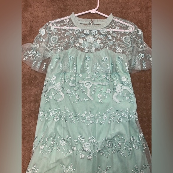 MAC DUGGAL A35147 NWT Embroidered Ruffled Cap Sleeve Midi Dress - Picture 7 of 8